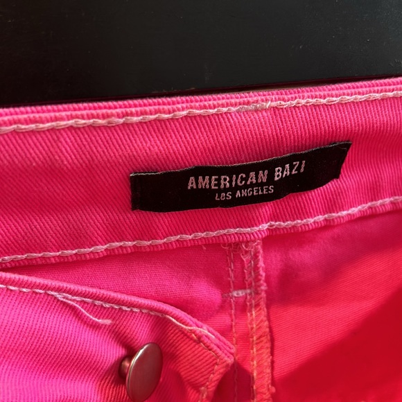 Neon hot pink Relaxed American Bazi strap Carpenter Jeans size 7 (28) grunge - Picture 10 of 10